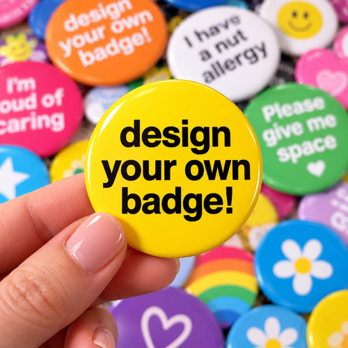 Personalised 58mm pin - pin, badges