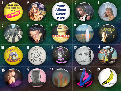 Album cover pin - cover, badges